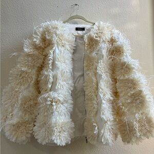 Floral Textured Cream Jacket Size M